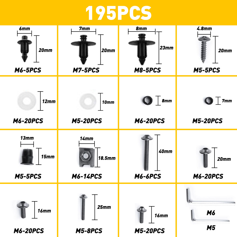 BK Complete Fairing Bolt Kit Body Screws Fit for Kawasaki