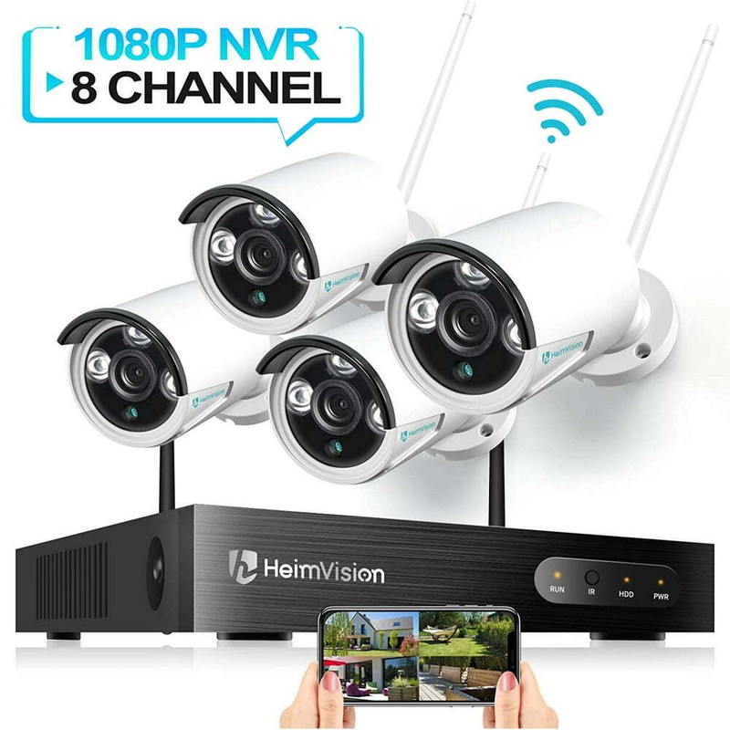 HM241 Security Camera System, Wireless Wifi 8CH 1080P NVR Sy