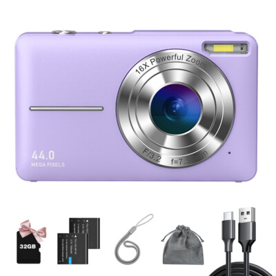 MELCAM 2.4'' Digital Camera HD 1080P 44MP LCD Display Screen 16X Zoom Anti-Shake