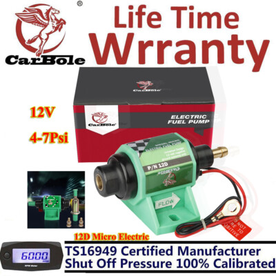 12D Micro Electric Diesel Fuel Pump Universal 5/16 inch Inlet 12V 35 GPH 5-9PSI