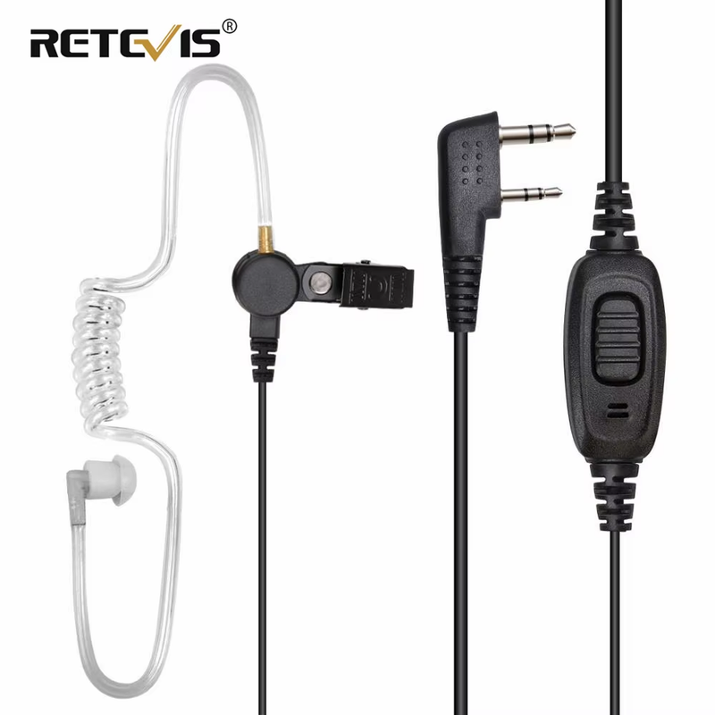 EEK009 Walkie Talkie Earphones 2Pin Acoustic Tube Radio Headset with PTT MIC for