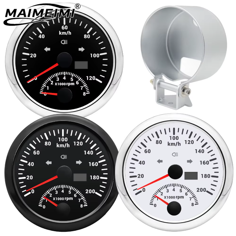 85mm GPS Speedometer With Tachometer 120KM/H 200KMH 120MPH For Car Truck Boat Sp