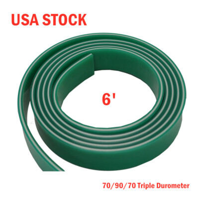 US Stock Screen Printing Squeegee Blade 70/90/70 Triple Durometer - 6'