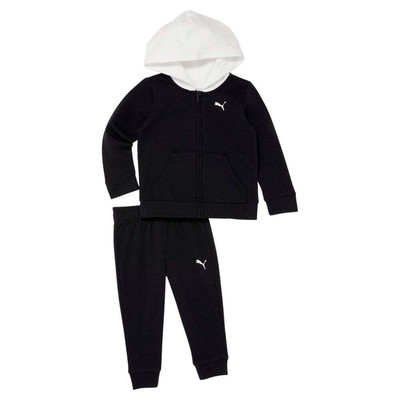 

Флисовая толстовка на молнии Puma из 2 предметов для бега для девочек, черная спортивная повседневная 85907201, Черный, Puma 2Pc Fleece Zip Up Hoodie Jog