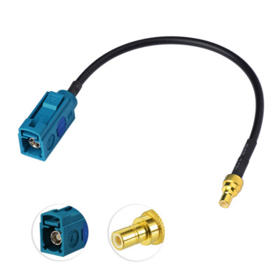 Fakra Z Female to SMB Male RF Cable 6'' for Car Satellite Sirius XM Radio Antenna