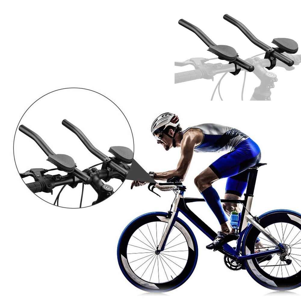 Bicycle Road Bike Tri Bars Relaxlation Handlebars Aero Arm Rest Triathlon Alloy
