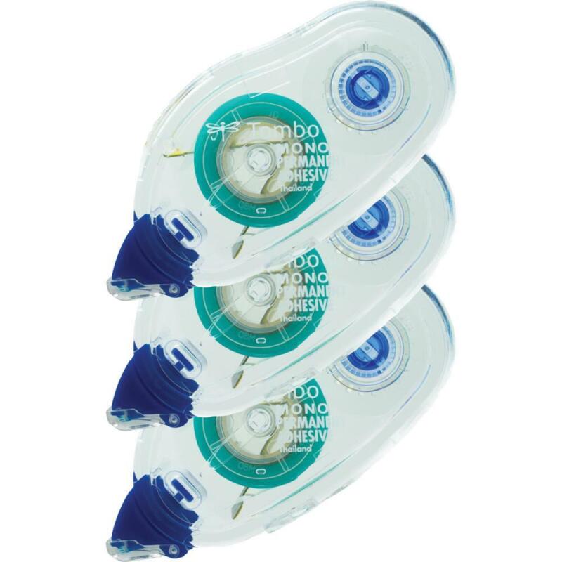 Tombow Mono Adhesive Tape Refill Permanent 3-pack, Each 0.33"x39