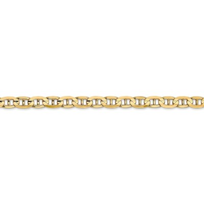 Pre-owned Skyjewelers Real 14kt Yellow Gold 4.5mm Concave Anchor Chain; 20 Inch; Lobster Clasp