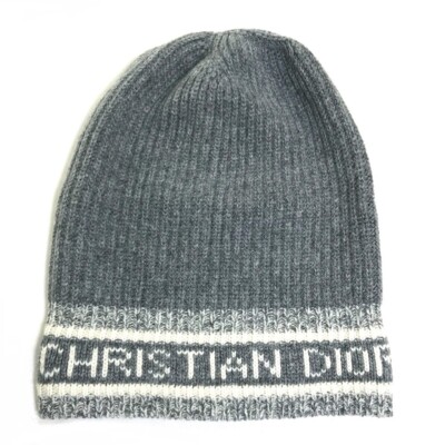 Christian Dior logo D-White Hat beanie Knit hat Wool