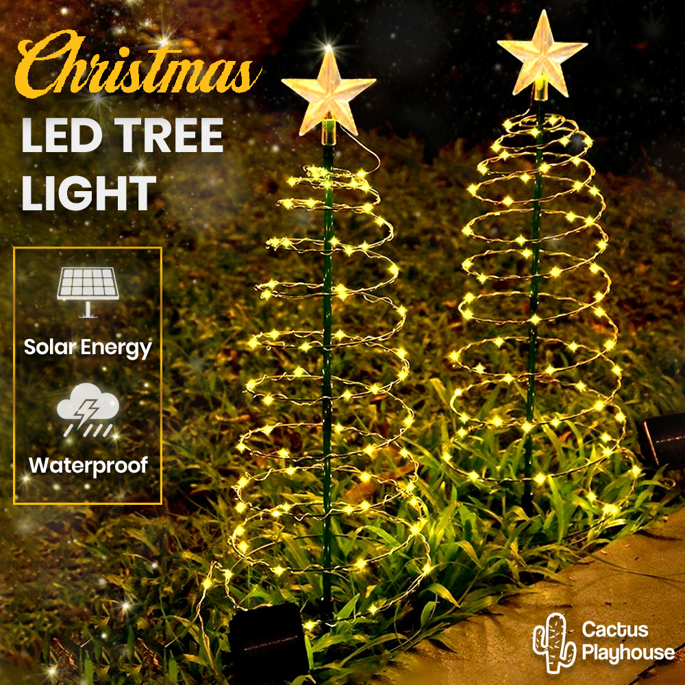 Christmas Spiral LED Light Tree Outdoor Waterproof Garden Decor 50CM Xmas