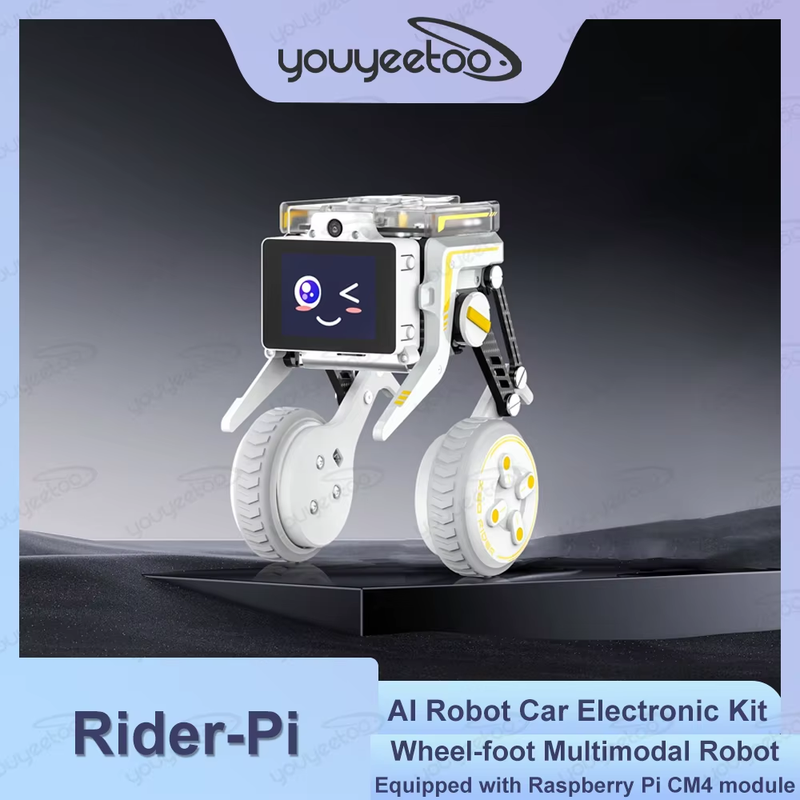 Rider-Pi AI Robot Car Electronic Kit IPS Display Based on Raspberry Pi CM4 Modul