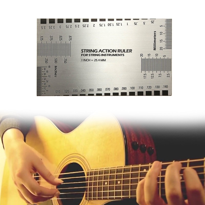 guitar string action gauge ruler guide setup and bass luthier measuring