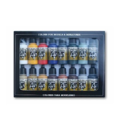 Water Based Acrylicos Colors Model Air Paint Set Of 16 Colour Bottle Of 17mL