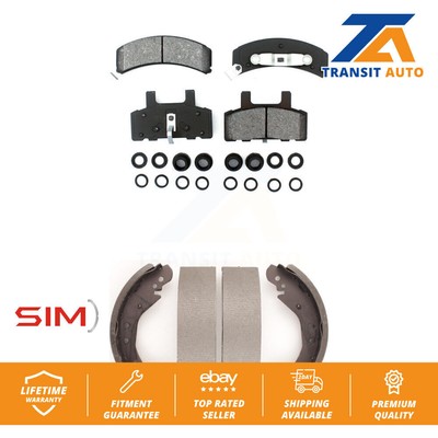 Front Rear Semi-Metallic Brake Pads Drum Shoes Kit For Chevrolet K1500 GMC C1500