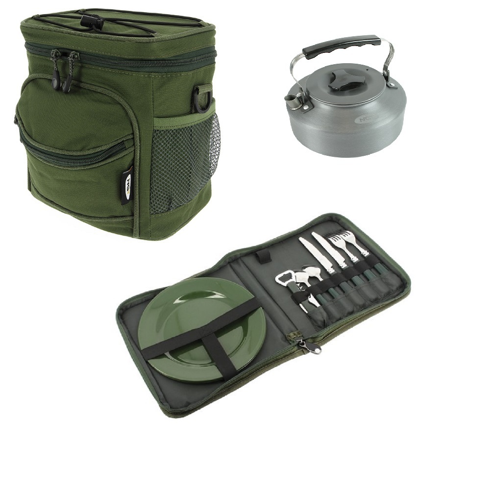 Cutlery Set + Insulated Fishing Cooler / Cool Bag + Kettle Carp Coarse
