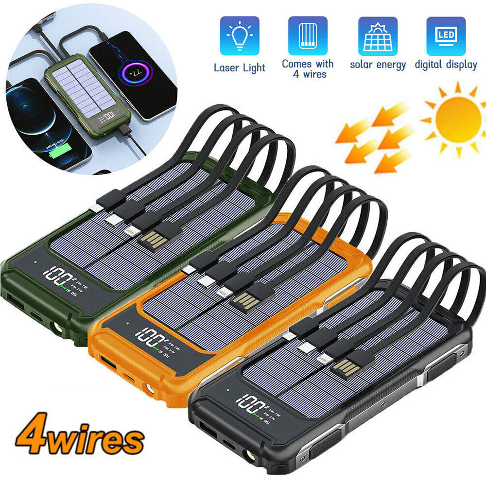 Solar Power Bank 4 USB Portable External Backup Battery Char