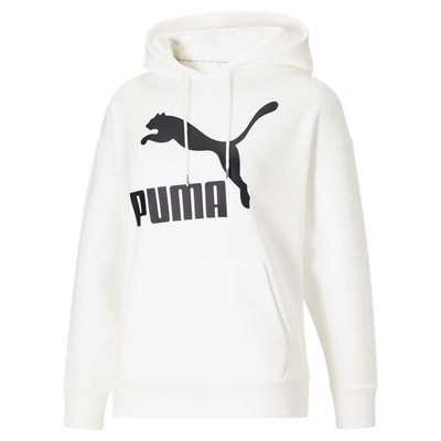 

Puma Classics Logo Pullover Hoodie Женская белая повседневная верхняя одежда 533305-02, Белый