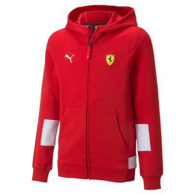 Puma Scuderia Ferrari Race Full Zip Hoodie Youth Girls Size L Повседневная верхняя одежда