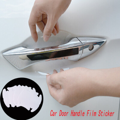 4× Invisible Car Door Handle Films Stickers Scratch Protector Cover Accessories