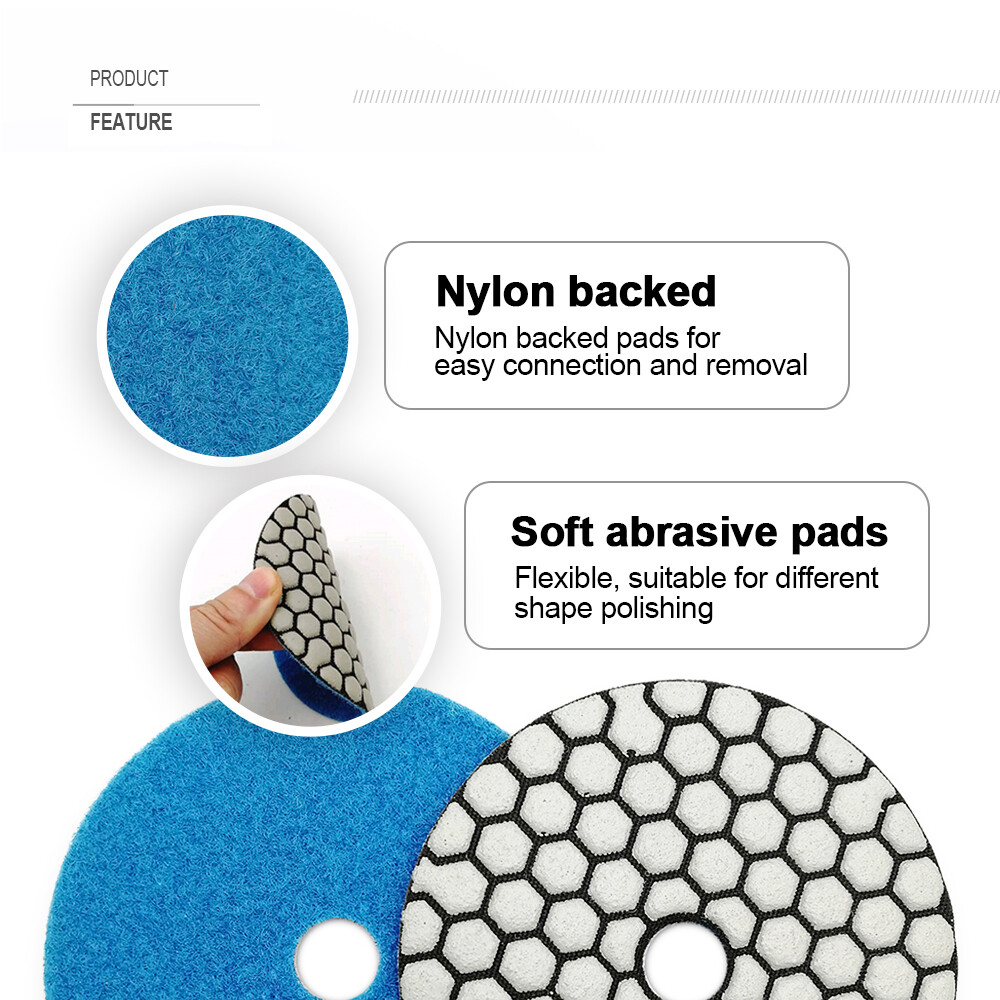 Dry Diamond Polishing Pads Sanding Disc  4"/100mm for Stones 7pcs /set Granite