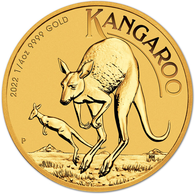2022 P Australia Gold Kangaroo - 1/4 oz - $25 - BU