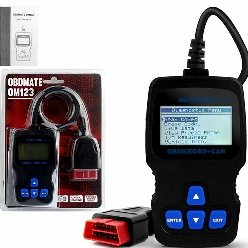 Lettore Codici Portatile Scanner Tester Diagnostica Auto Obdii/Eobd+Can Om123