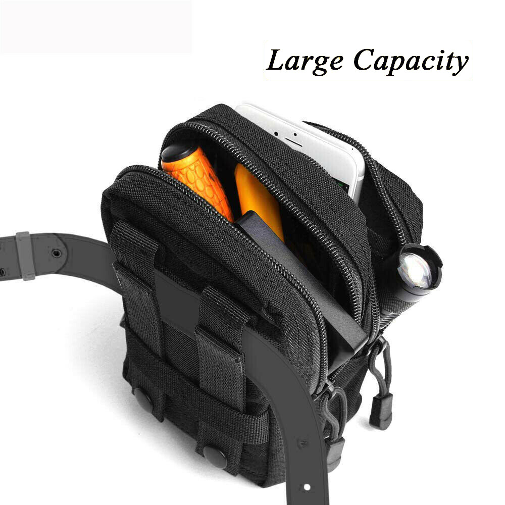 Tactical Molle Pouch Multi-purpose Waist Pack EDC Utility Belt Bag Phone Pocket