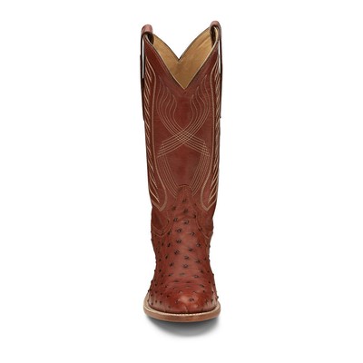 Pre-owned Tony Lama Mccandles 13" Round Toe Men's Boot In Brandy/brown/ostrich