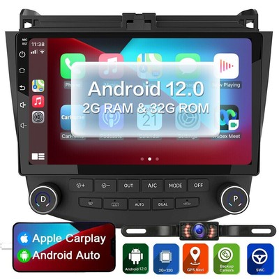 Android 12 Apple CarPlay Car Radio Stereo GPS WiFi BT For Honda Accord 2003-2007