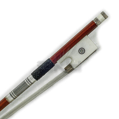 New High Quliaty 4/4 Violin Bow Brazilwood White Frog Pearl Eye with Silver Wrap