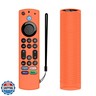 Amazon FireTV Remote Case, Silicone Cover for Omni Series and 4-Series, Lightweight, Anti-Slip, Shockproof, Orange, Includes Lanyard