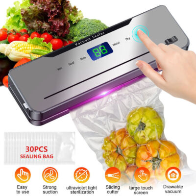 LED Display Commercial Vacuum Sealer Machine Seal a Meal Food Saver System W/bag