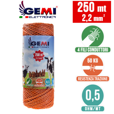 Filo per Recinto Elettrico Recinti Elettrici 250 MT 2.2 mm² Gemi Elettronica