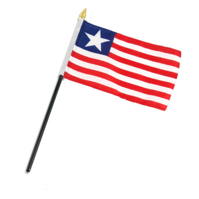 Liberia 4''x6'' Flag Desk Table Stick (ssewn edges)