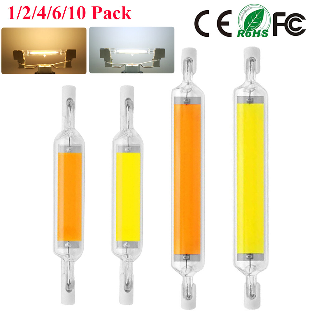 R7S LED Glass Tube Light Bulb Dimmable COB Bulb 78mm 118mm Replace Halogen Lamp