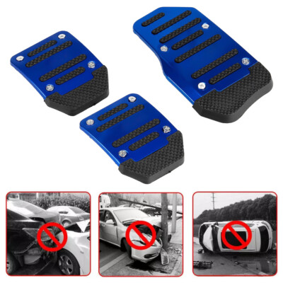 3* Blue Break Foot Pads Non-Slip Manual Gas Brake Foot Pedal Pad Cover Car Parts