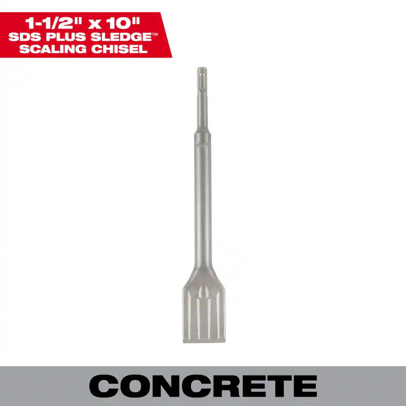 Milwaukee SDS Plus Chisel Scaling Sledge 1 1/2 Inch Concrete Demolition Tool