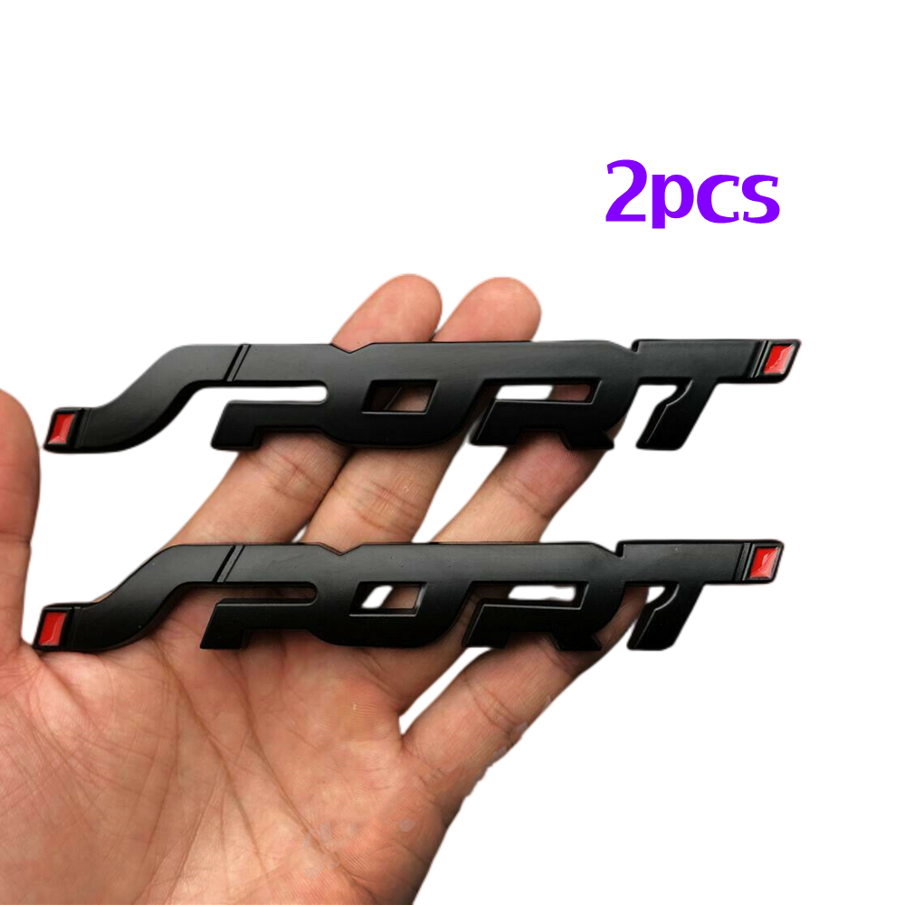 2x 3D Black Metal Sport Racing Logo Car Trunk Fender Emblem 