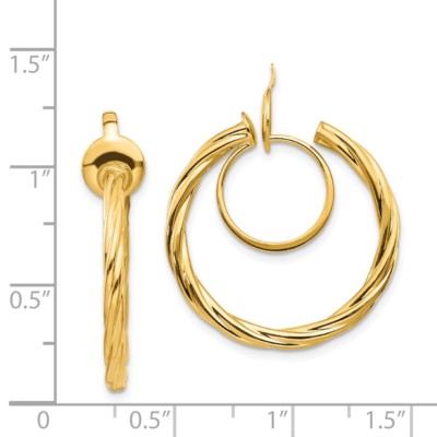 Pre-owned Superdealsforeverything Real 14kt Twisted Non-pierced Hoop Earrings In Yellow