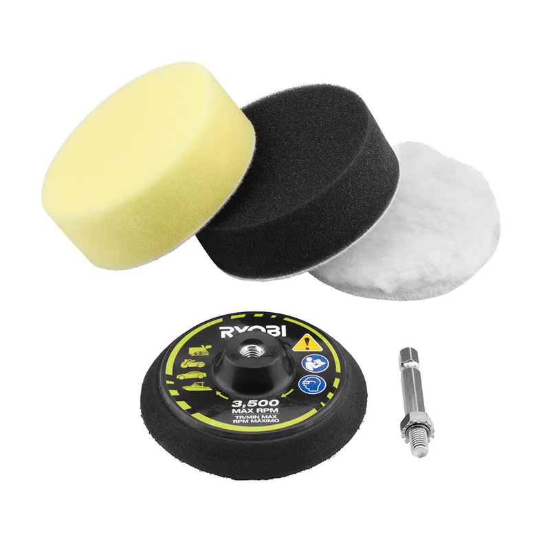 RYOBI Buffing & Polishing Drill Attachment Set For Boats,Metal And Wood 4-Piece