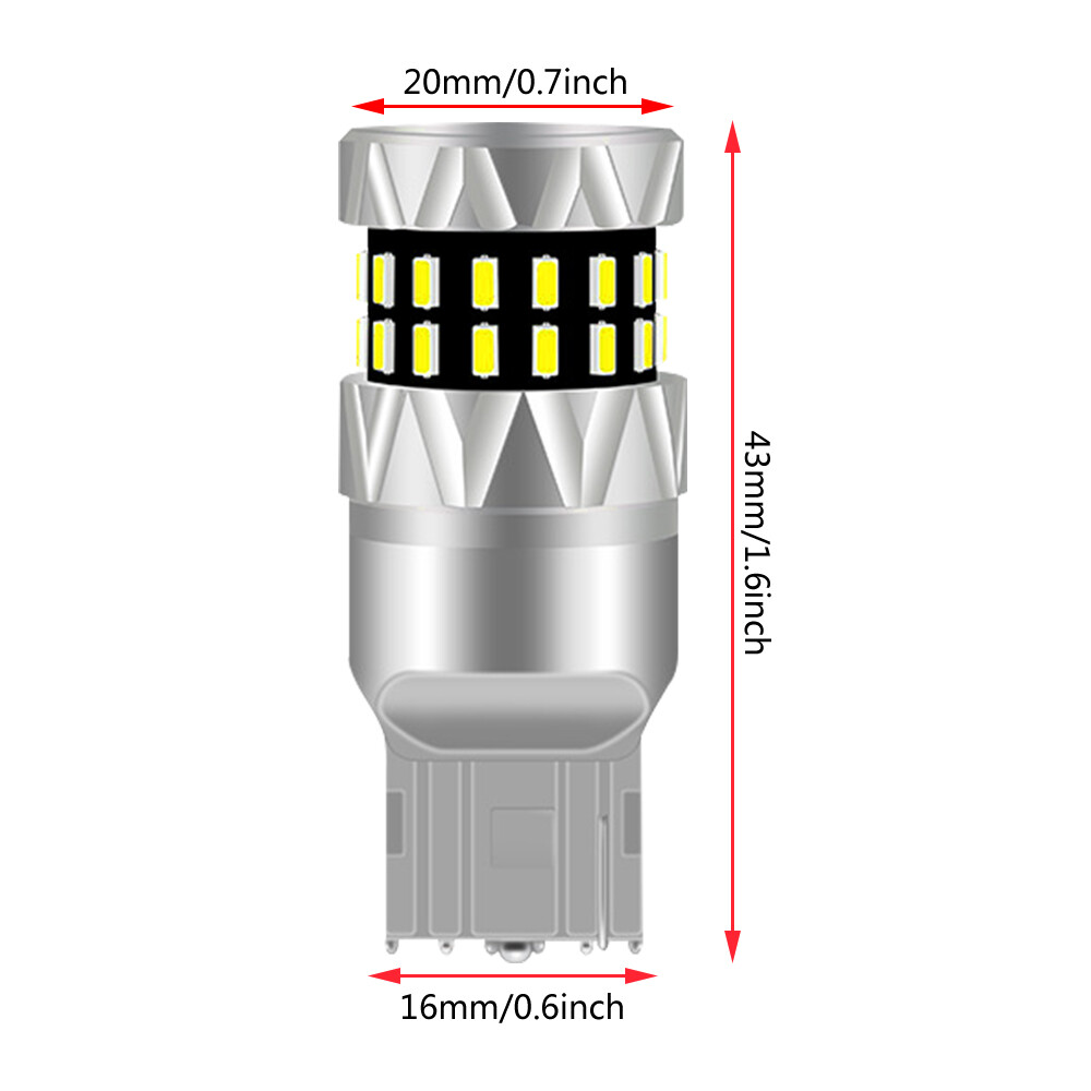Pair 7440 Red 42-SMD LED Strobe Flash Blinking Brake Tail Light/Parking Bulbs #
