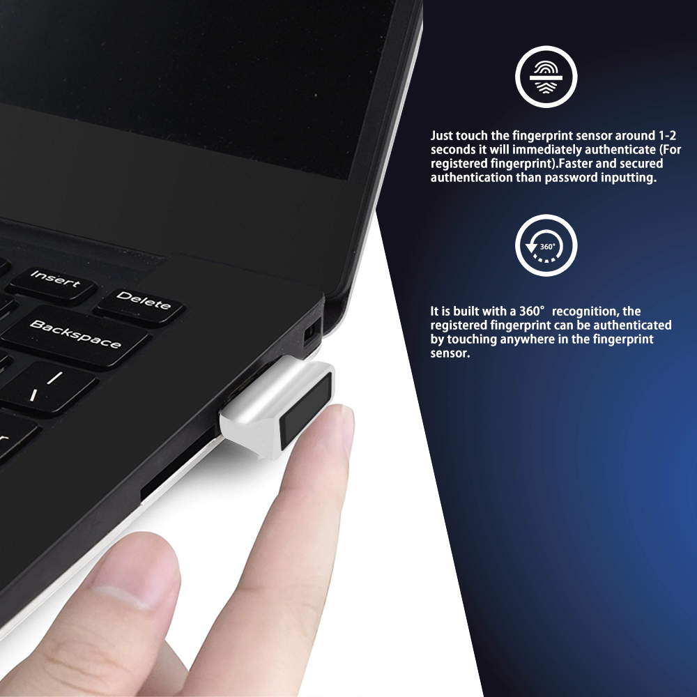 Security Mini USB Fingerprint Reader for Windows 10 Hello 360° Touch TE-FPA2