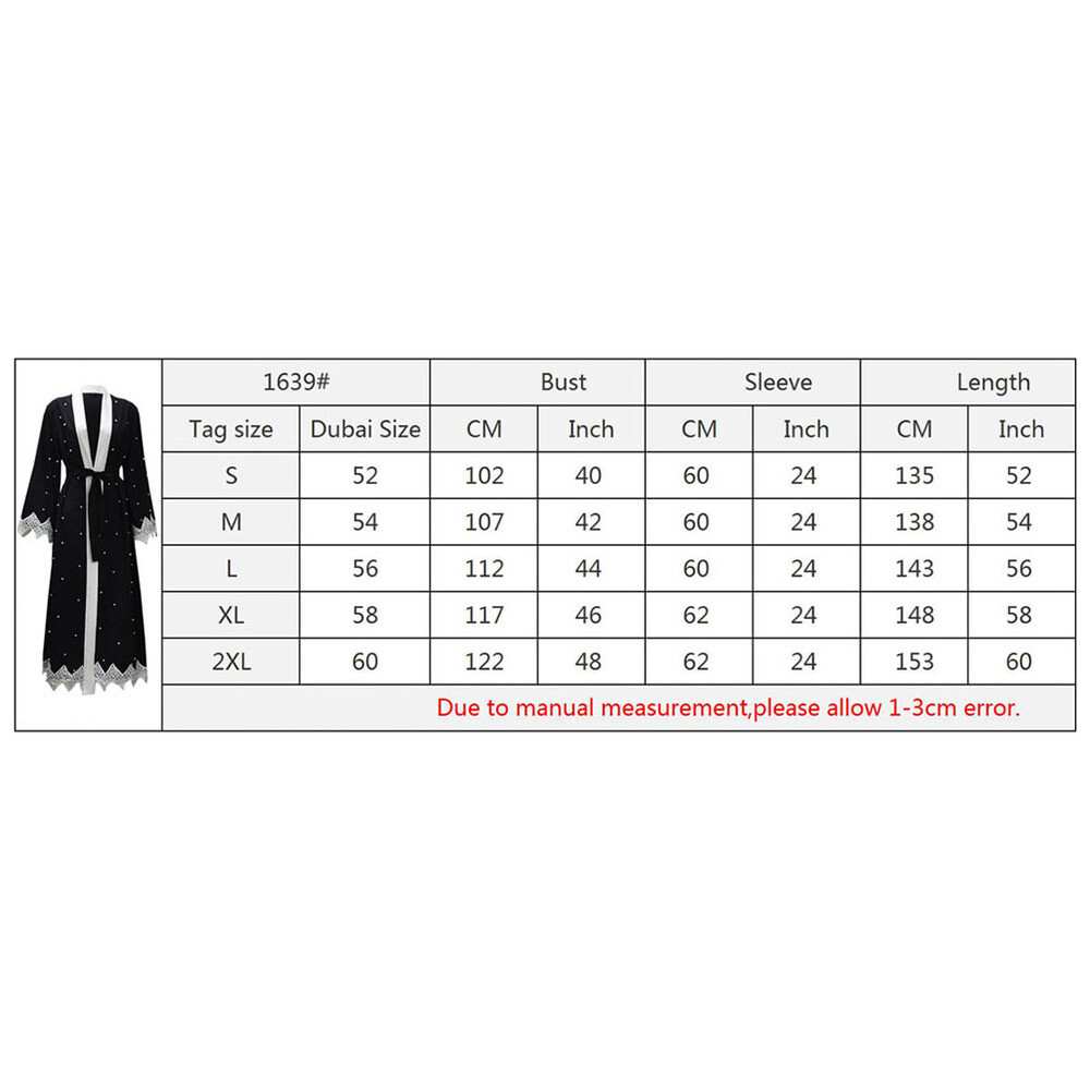 MARKENLOS 3 STÜCKE FRAUEN ROBE LOSE LANGARM PATCHED PERLEN MODE DUBAI KAFTAN MUSLIM KLEID