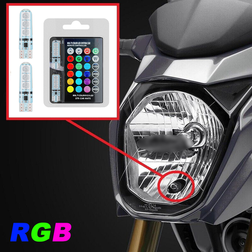 For Kawasaki Z125 PRO KRT RGB LED Headlight Pilot Park Lights T10
