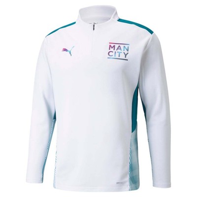 

Puma Mcfc Training Mock Neck Qtr Zip Pullover Mens Size  Casual 764574-02, Белый, Puma Mcfc Training Mock Neck Qtr Zip Pullover