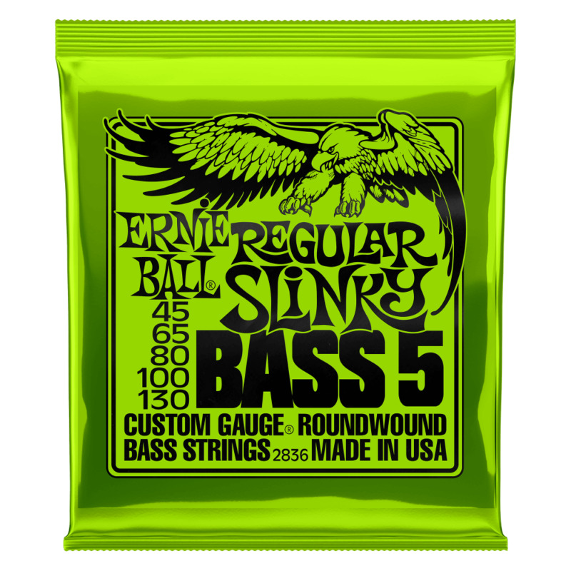 Ernie Ball 2836 Regular Slinky 5-string Electric Bass Guitar Strings 45-130
