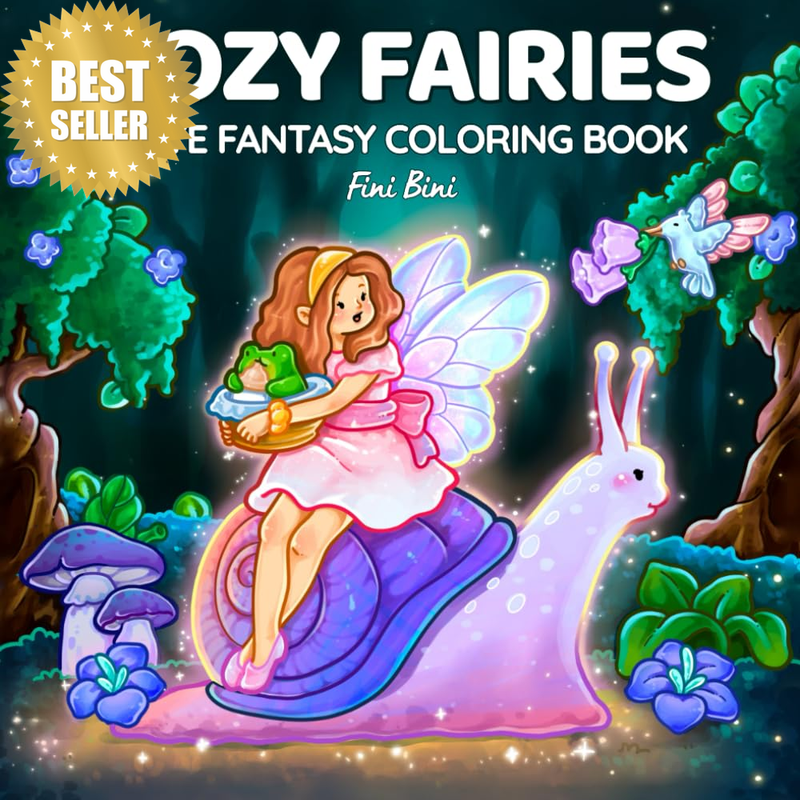 Cozy Fairies: Cute Fantasy Coloring Book for Adults and Teens | Magical Fairy Sc
