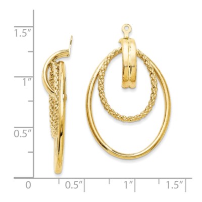 Pre-owned Superdealsforeverything Real 14kt Yellow Gold Polished Double Hoop Earring Jackets