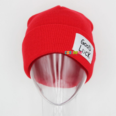 Anime UNDEAD Unluck Good Luck Wool Knitted Hat Red Beanies Hat Accessories Gift