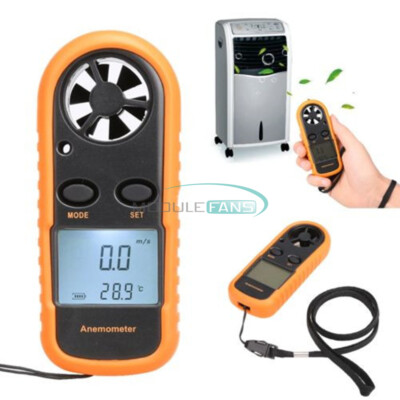 Digital LCD Anemometer Wind Speed Meter Tester Temperature Gauge Thermometer New